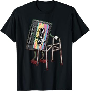 Retro Funny Old Cassette Tape Walker Never Forget Floppy 80s T-Shirt
