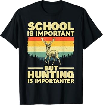 Funny Hunting Art For Boys Men Deer Hunter Wildlife Hunting T-Shirt