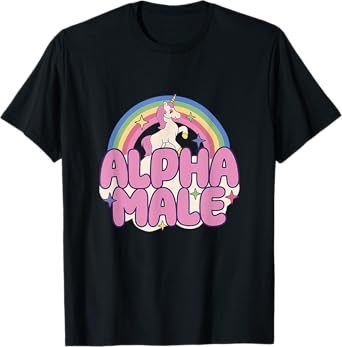 Alpha Male Unicorn, Pride, Funny, Rainbow T-Shirt
