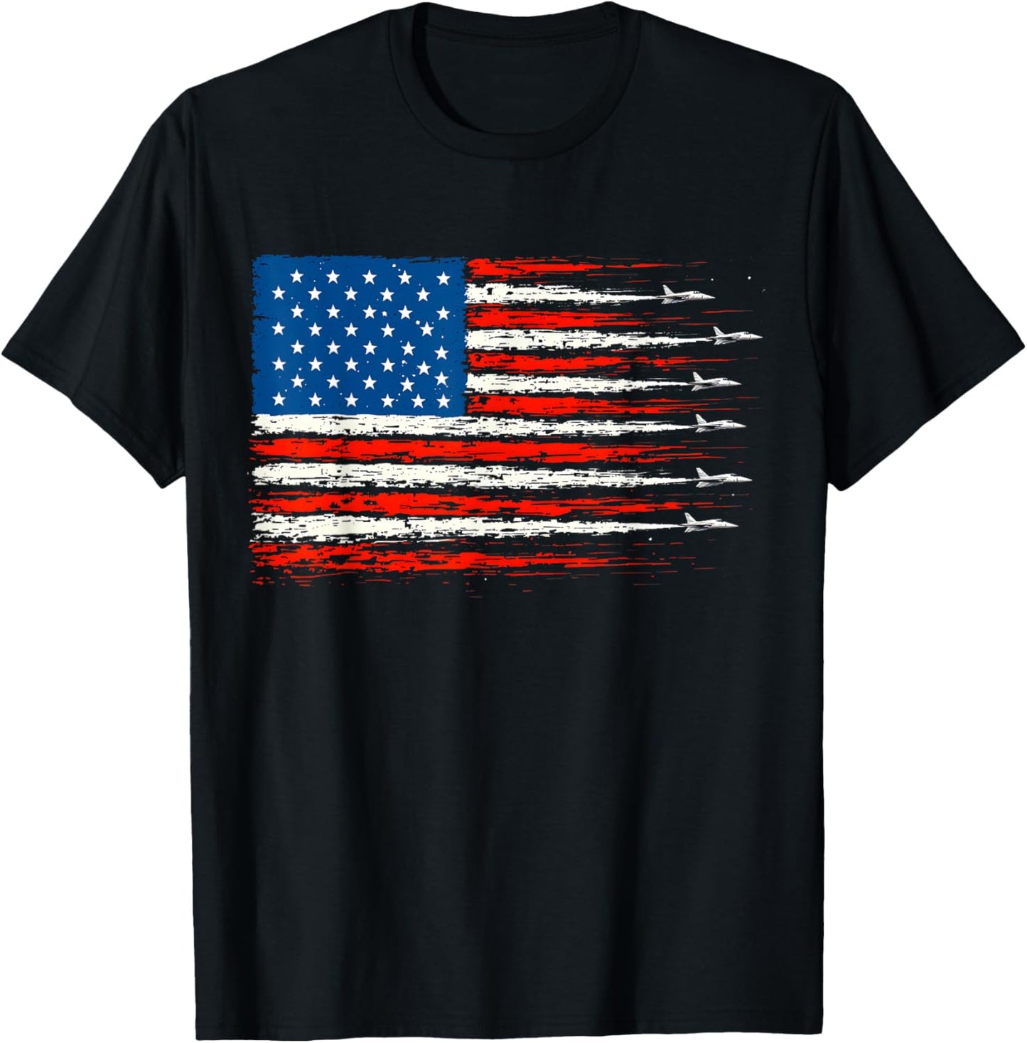 American Flag Aviation Fighter Jets 4th of July T-Shirt