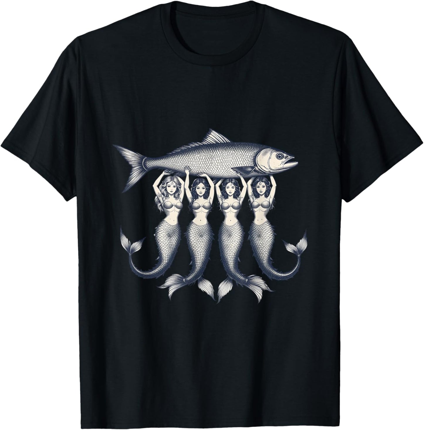 Sardines Tinned Fish Mermaid Summer Coastal Fisherman Women T-Shirt