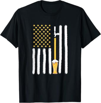 Craft Beer American Flag USA 4th July Brewery T-Shirt
