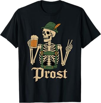 Oktoberfest Skeleton Prost German Beer Festival Men Women T-Shirt