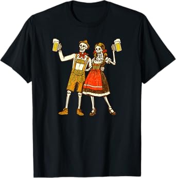 Oktoberfest Halloween Skeleton Beer Funny Oktoberfest T-Shirt