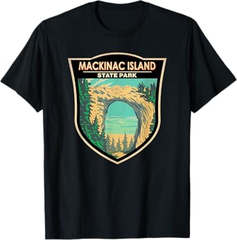Mackinac Island State Park Michigan Arch Rock Vintage T-Shirt