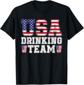 USA Drinking Team Funny Drinking Beer Lover 4th Of July T-Shirt