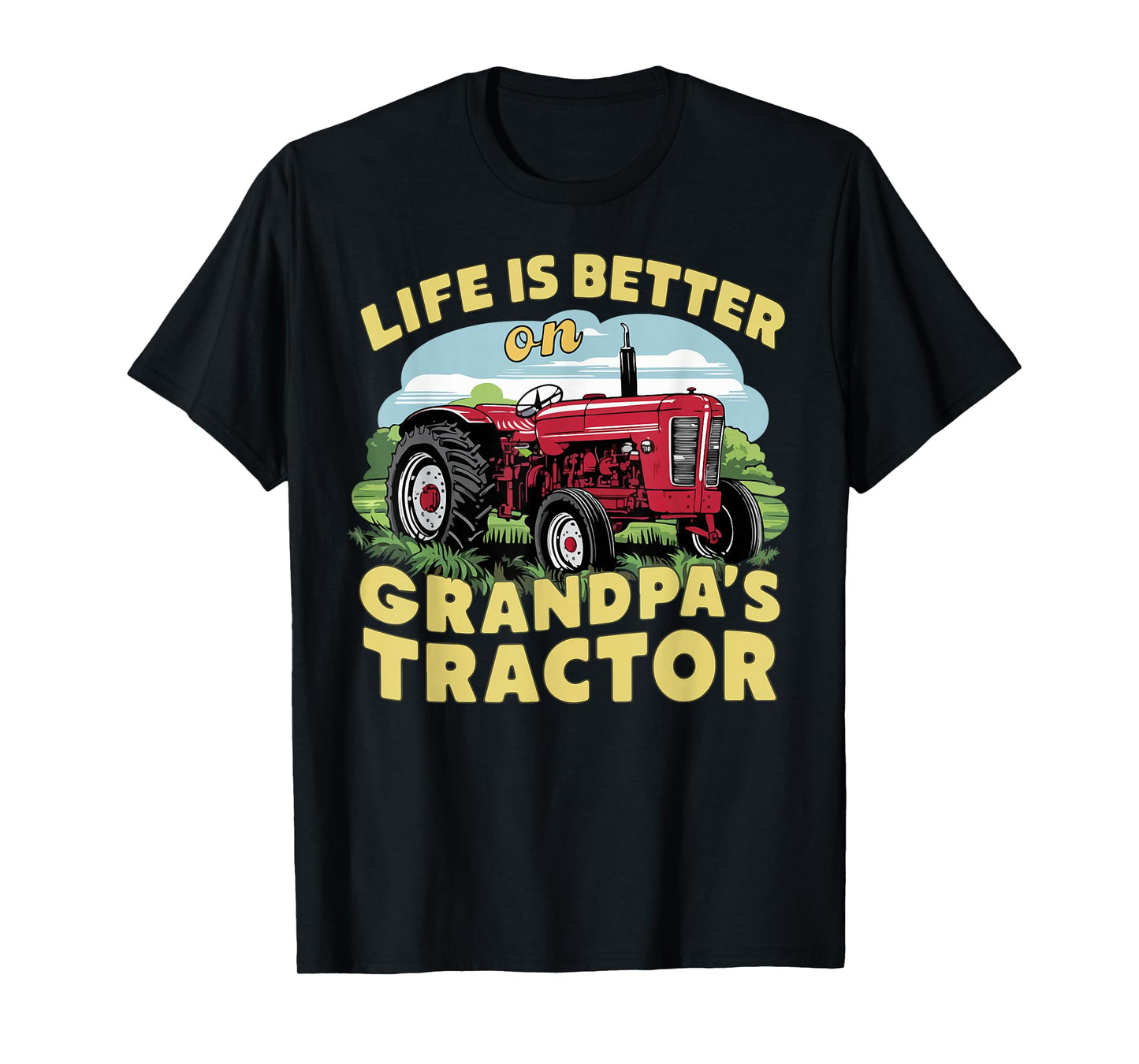 Life Is Better On Grandpas Tractor Kids Farm Tractor Boy T-Shirt