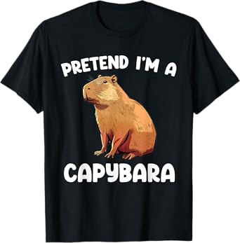 Pretend I'm A Capybara Funny Lazy Halloween Capybara Costume T-Shirt