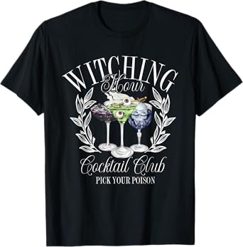 Classic Witching Hour Cocktail Club Spooky Halloween Season T-Shirt