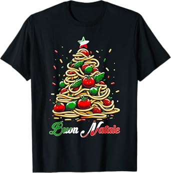 Buon Natale Italian Pasta Christmas Tree Xmas For Men Women T-Shirt