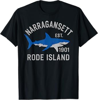 Narragansett Rhode Island Shark RI Ocean Beach Vacation T-Shirt