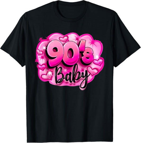 90s baby Classic Airbrush Style Graphic Retro Birthday Party T-Shirt