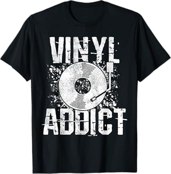 Vinyl Addict Retro Music DJ Old School T-Shirt