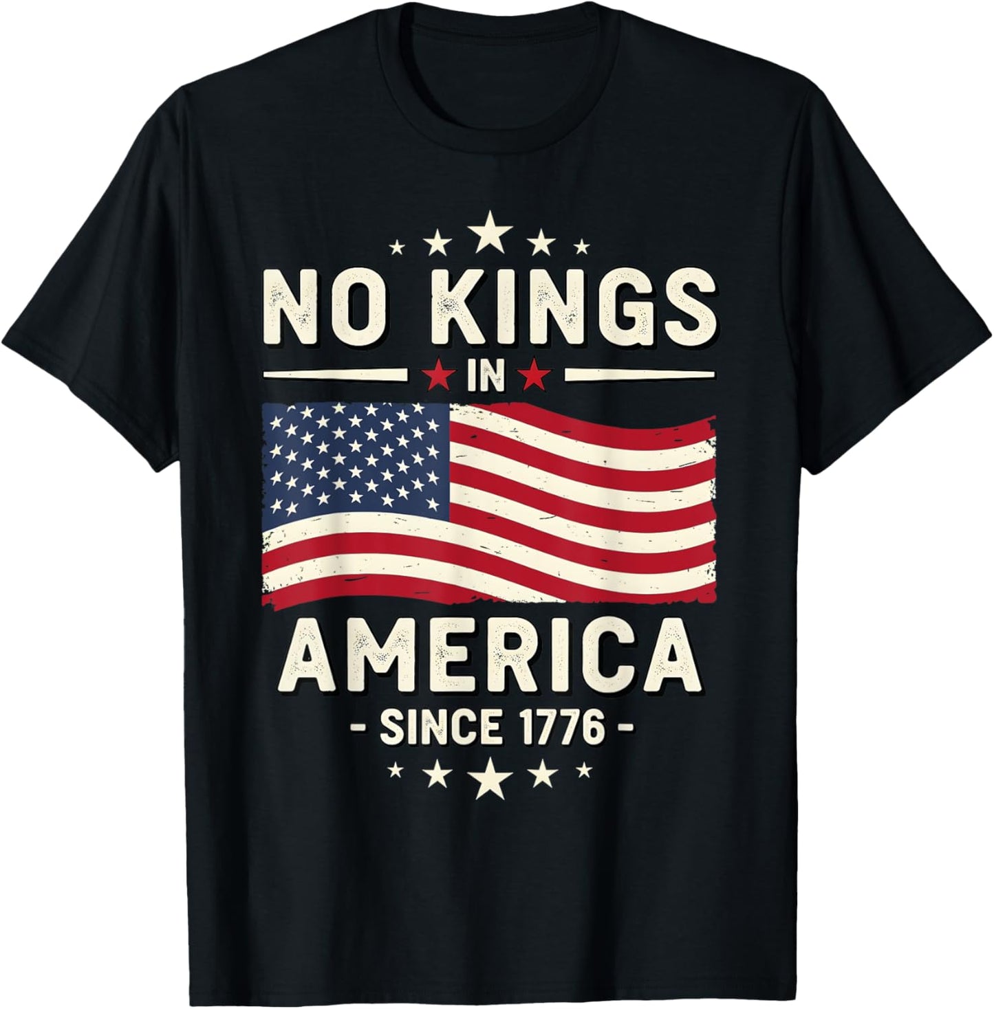 No Kings In America Patriotic Usa Freedom 1776 T-shirt