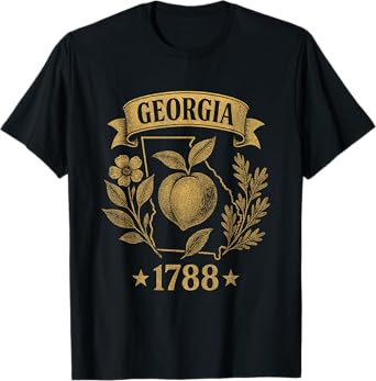 Georgia 1788 Vintage Peach Nature Southern Retro Pride T-Shirt