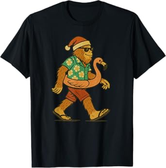 Christmas In July 2025 Summer Sasquatch Beach Christmas T-Shirt