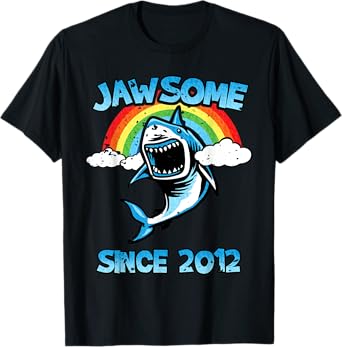 Jawsome Since 2012 Happy Shark 7 Birthday Gift T-Shirt