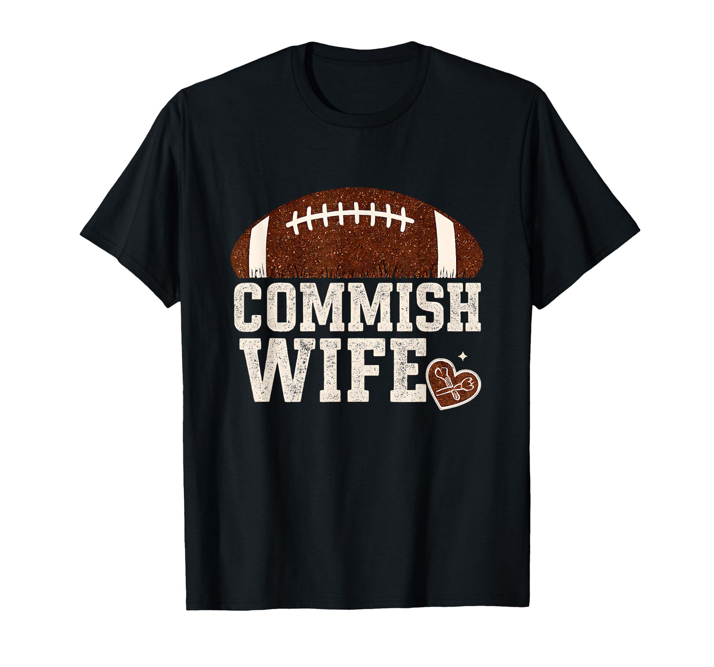Funny Commish Wife Fantasy Football Cute League Commissioner T-Shirt
