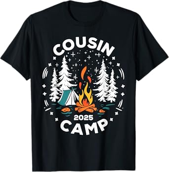Camping Summer Vacation Crew Cousin Camp 2025 T-Shirt