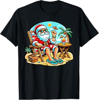 Xmas In July Santa Summer Christmas In June Beach Boys Girls T-Shirt