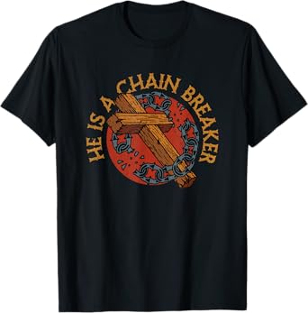 Vintage Chain Breaker Saved Born Again Cross T-Shirt