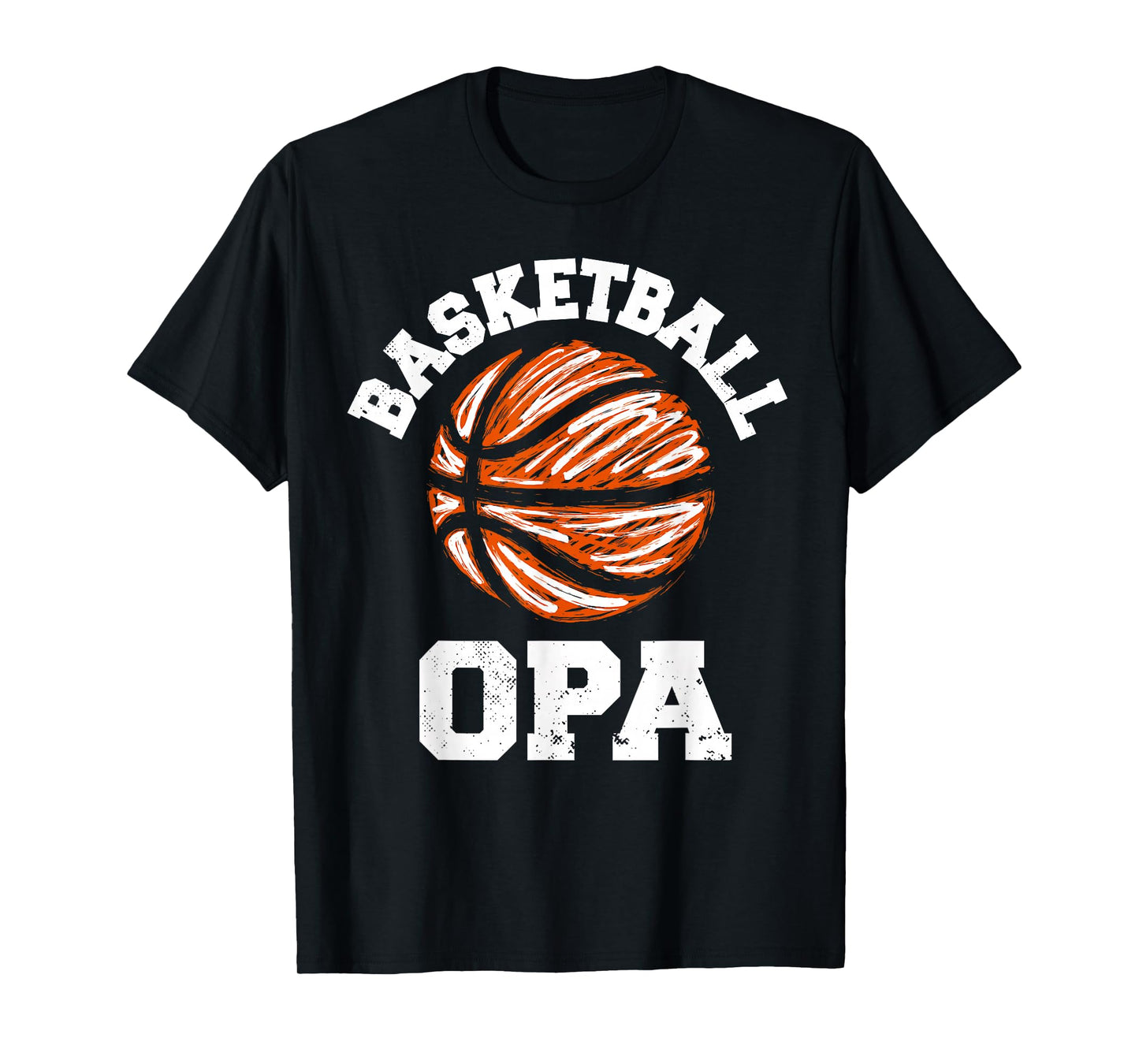 Basketball Opa Distressed Vintage Funny Grandpa Game Day T-Shirt