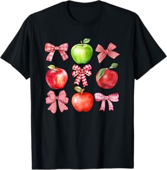 Coquette Apple Picking Crew Apple Picking Season Red Bows T-Shirt