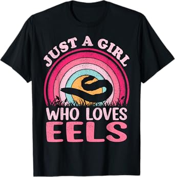 Eel Fish Vintage Retro Just A Girl Who Loves Eels T-Shirt