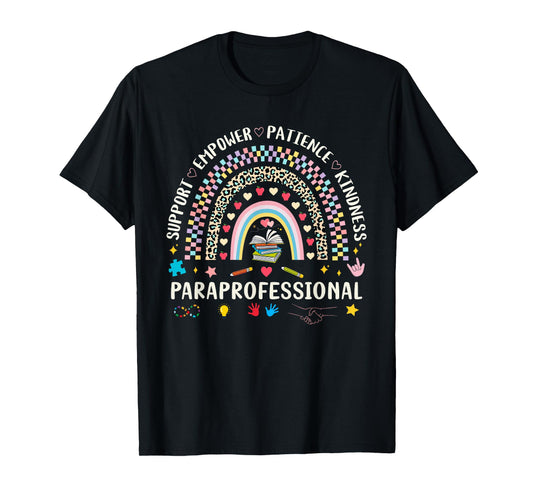 Retro para Crew Support Squad Inclusion Paraprofessional T-Shirt