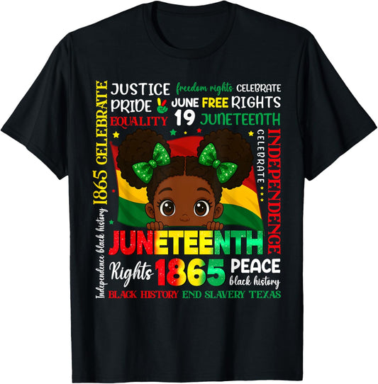 Juneteenth Shirts Black History 1865 Black Girls Kid Toddler T-Shirt