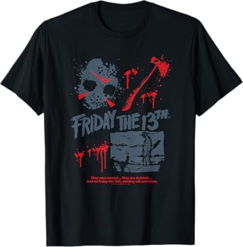 Friday the 13th Jason Mask Bloody Weapon T-Shirt