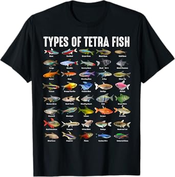 Types of Tetra Fish - Tetras Aquarium Fish Species Lover T-Shirt