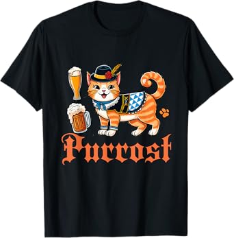 Oktoberfest Prost Pun Purrost Cat Germany Beer Festival T-Shirt