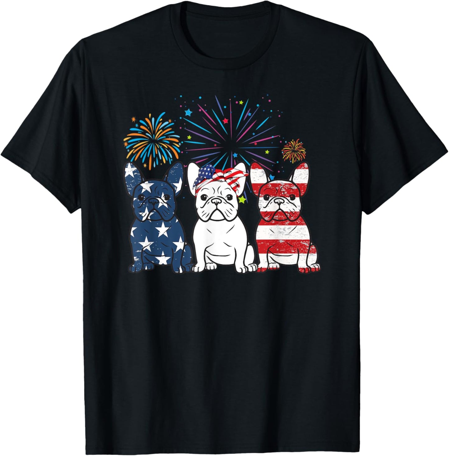 French Bulldog American Flag 4th Of July Independence Day T-Shirt