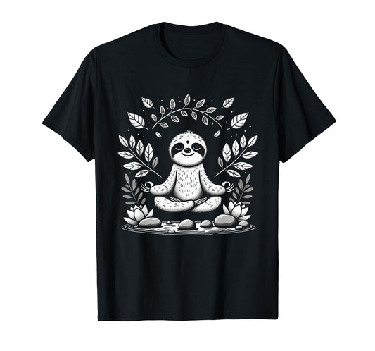 Cute Funny Sloth Meditating Meditation Peace Zen Sloth T-Shirt