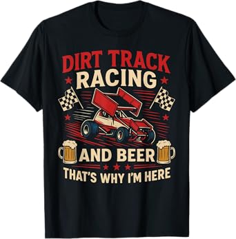 Dirt Track Racing Race Vintage Beer Sprint Car Dirt Track T-Shirt