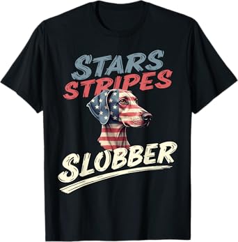 Funny Weimaraner Dog Vintage Weimaraner American Flag T-Shirt