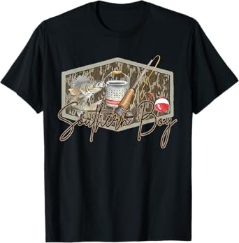 Southern Boy Fishing Camouflage Old Camo Southern Vibes T-Shirt