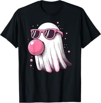 Cute Little Ghost Pastel Goth Bubble Gum Cool Halloween Tee T-Shirt
