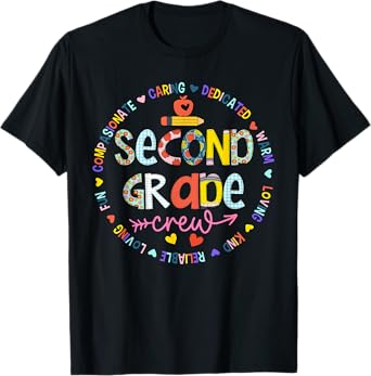 Back to School Second Grade Crew Teacher Squad T-Shirt