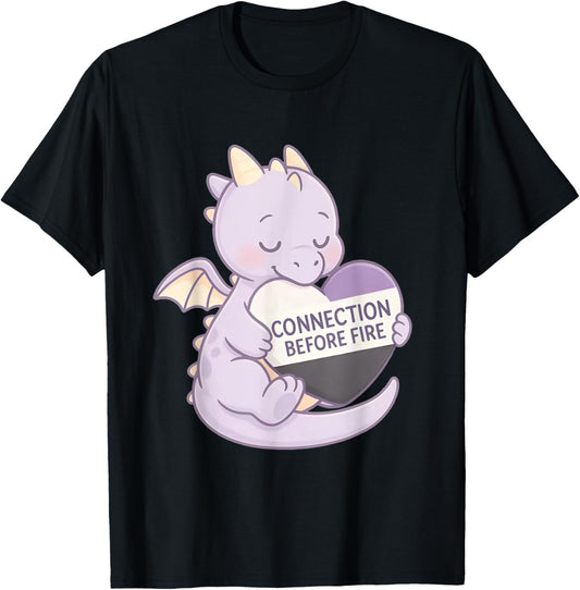 Connection Before Fire Funny Dragon LGBTQ Pride T-Shirt