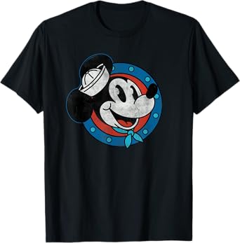 Disney Cruise Sailor Mickey Mouse Distressed Retro Vintage T-Shirt