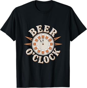 Beer O’Clock Funny Drinking Design with Beer Mug Clock T-Shirt