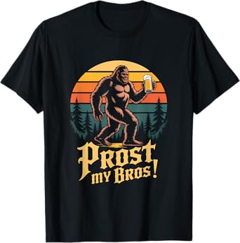 Bigfoot Sasquatch Prost Retro Yeti Drinking Oktoberfest T-Shirt