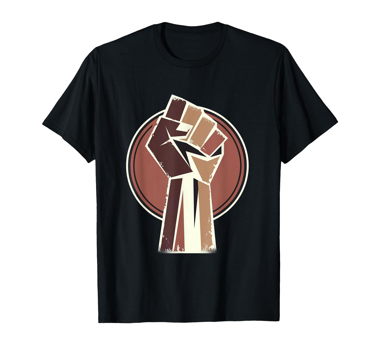 Black History Power Unity Hand Afro Motivation T-Shirt