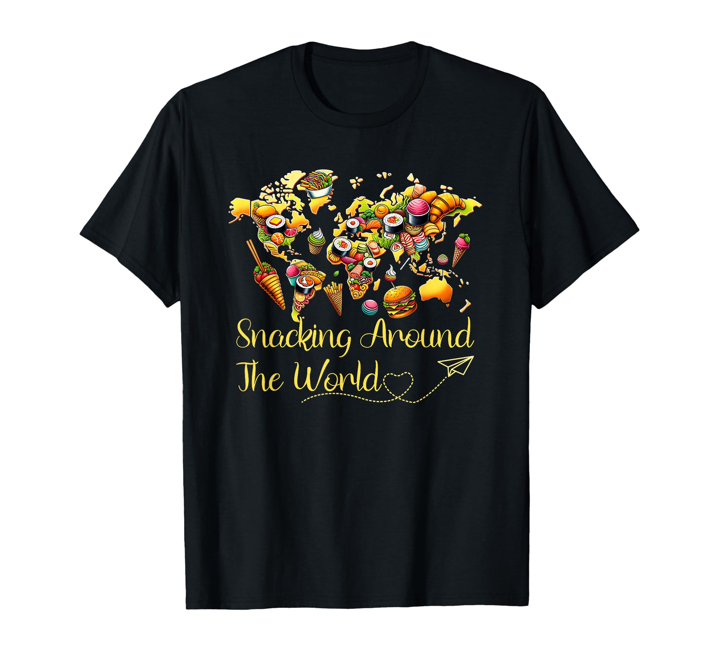 Snacking Around The World Funny Global Food T-Shirt