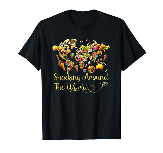 Snacking Around The World Funny Global Food T-Shirt