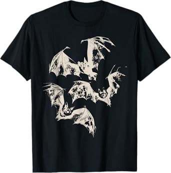 Three Bats Vintage Graphic | Washed Retro Gothic Men Women T-Shirt