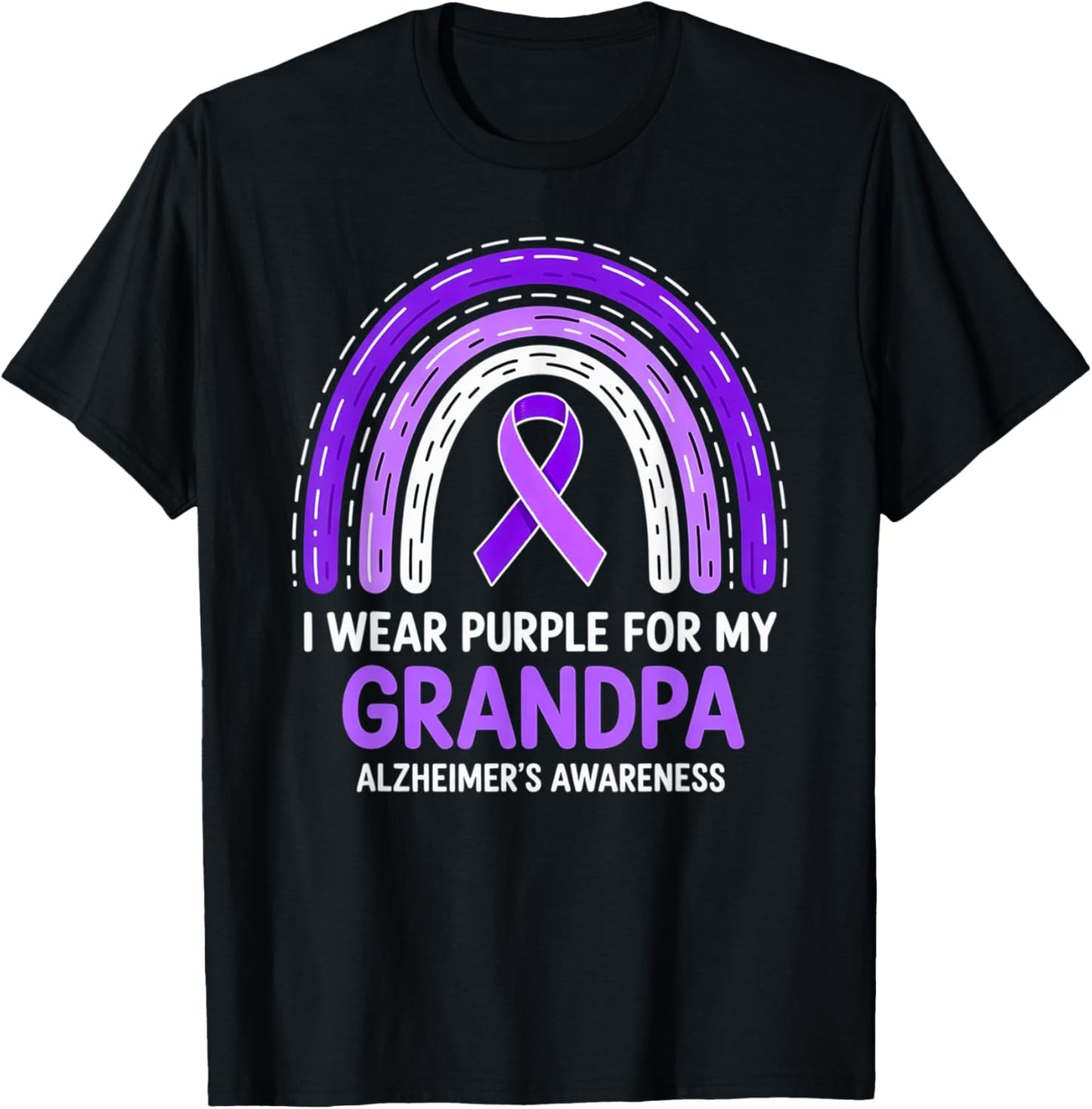 I Wear Purple For My Grandpa Alzheimer's Awareness Ribbon T-Shirt