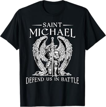 Saint Michael Prayer Defend Battle Catholic Christian Faith T-Shirt